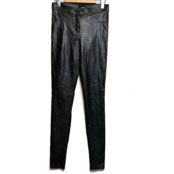 Aritzia Wilfred Free Sauvage Pants Vegan Leather Skinny Fit Sz 8 Black - Picture 5 of 6